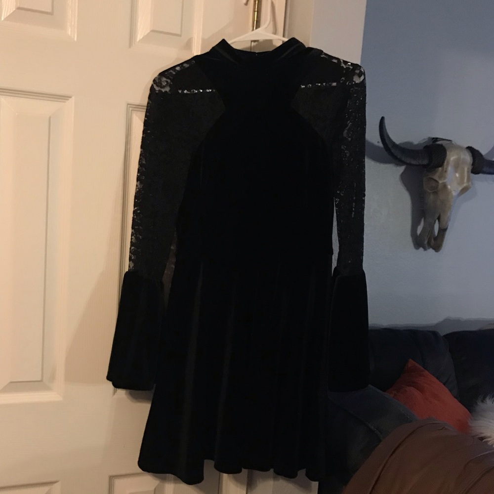 Black velvet/ lace dress